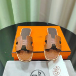 Hermes, Oran, Women's Slipper, Brown