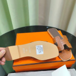 Hermes, Oran, Women's Slipper, Brown