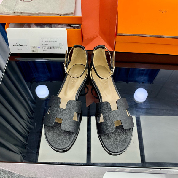 Hermes, Santorini, Women's Sandal, Black