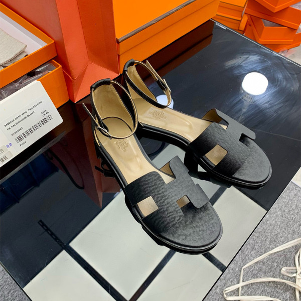 Hermes, Santorini, Women's Sandal, Black
