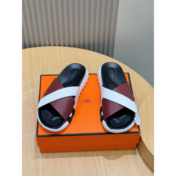 Hermes, Men's Slipper, Burgundy