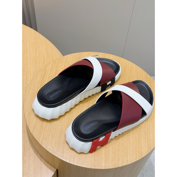 Hermes, Men's Slipper, Burgundy