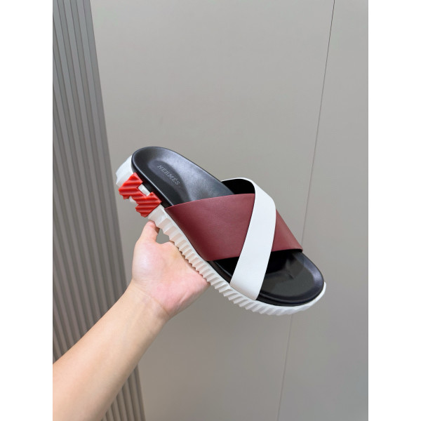 Hermes, Men's Slipper, Burgundy
