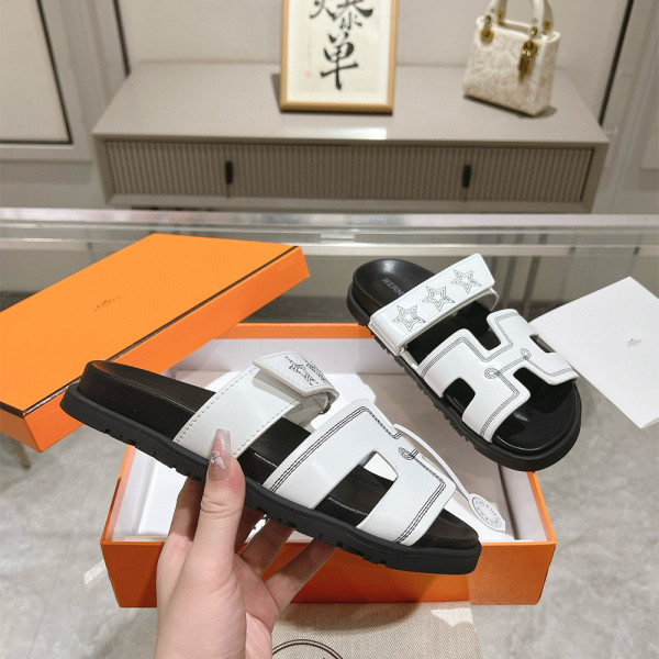 Hermes, Chypre, Women's Slipper, White
