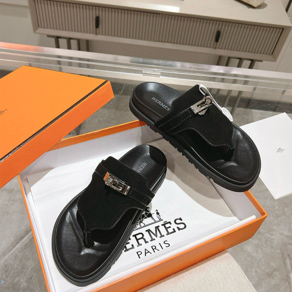 Hermes, Empire, Women's Slipper, Black