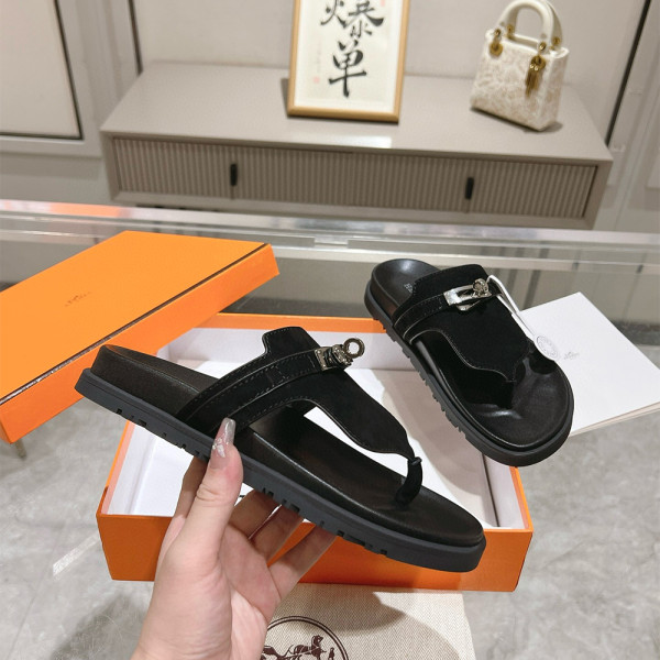 Hermes, Empire, Women's Slipper, Black