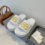Balenciaga, Ride Slide BB, Women's Slipper, White