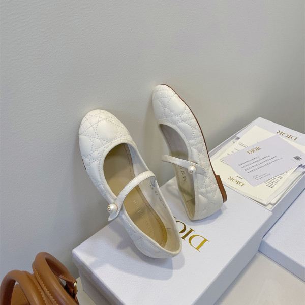 Christian Dior, Women's Ballet Flat, White