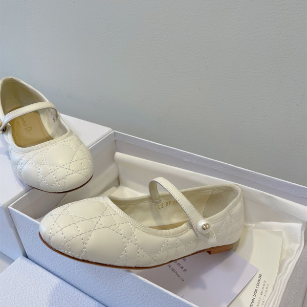 Christian Dior, Women's Ballet Flat, White
