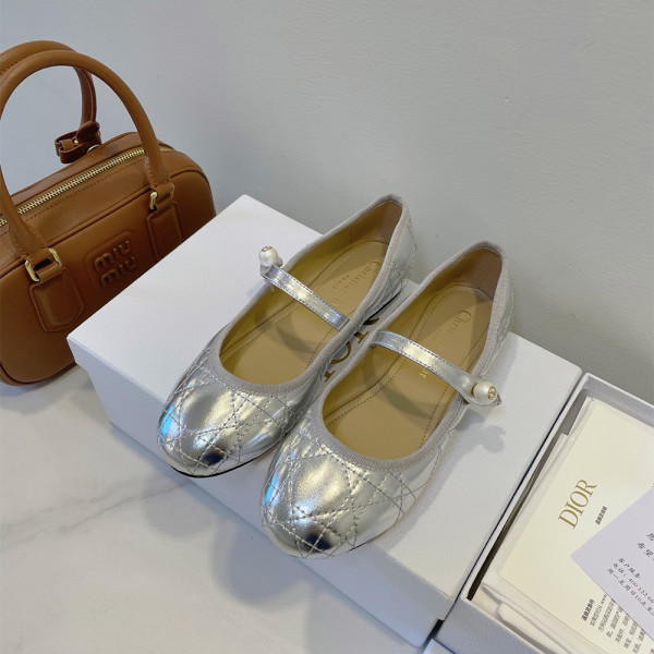 Christian Dior, Women's Ballet Flat, Silver