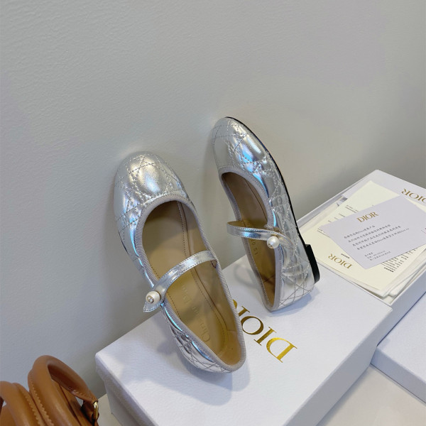 Christian Dior, Women's Ballet Flat, Silver