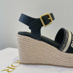 Christian Dior, Dway Wedge, Women's Sandal, Black