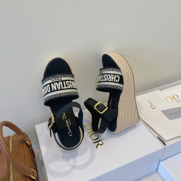Christian Dior, Dway Wedge, Women's Sandal, Black