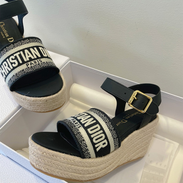 Christian Dior, Dway Wedge, Women's Sandal, Black