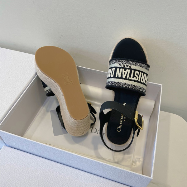 Christian Dior, Dway Wedge, Women's Sandal, Black