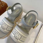 Christian Dior, Dway Wedge, Women's Sandal, Grey