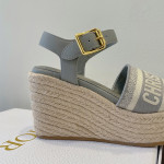 Christian Dior, Dway Wedge, Women's Sandal, Grey