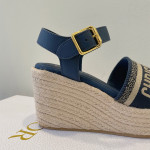 Christian Dior, Dway Wedge, Women's Sandal, Blue