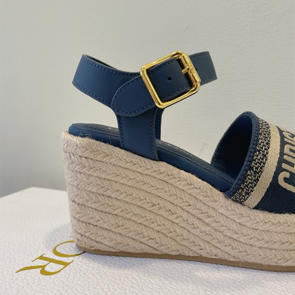 Christian Dior, Dway Wedge, Women's Sandal, Blue