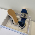 Christian Dior, Dway Wedge, Women's Sandal, Blue