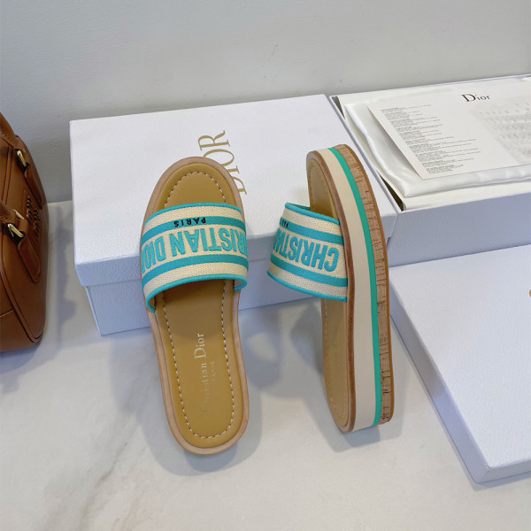 Christian Dior, Dway Platform, Women's Slipper, Green