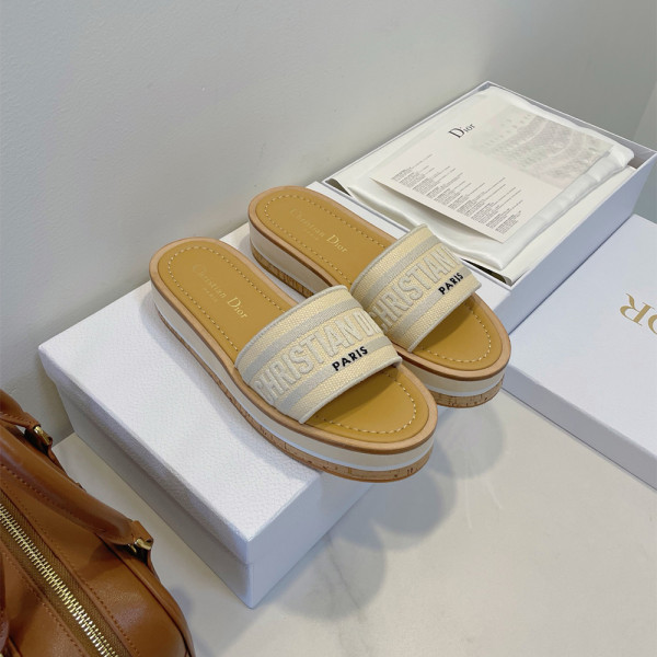 Christian Dior, Dway Platform, Women's Slipper, Beige