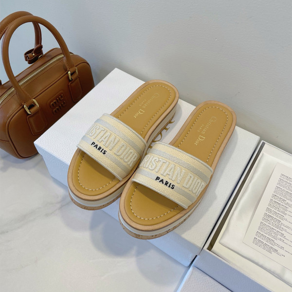 Christian Dior, Dway Platform, Women's Slipper, Beige