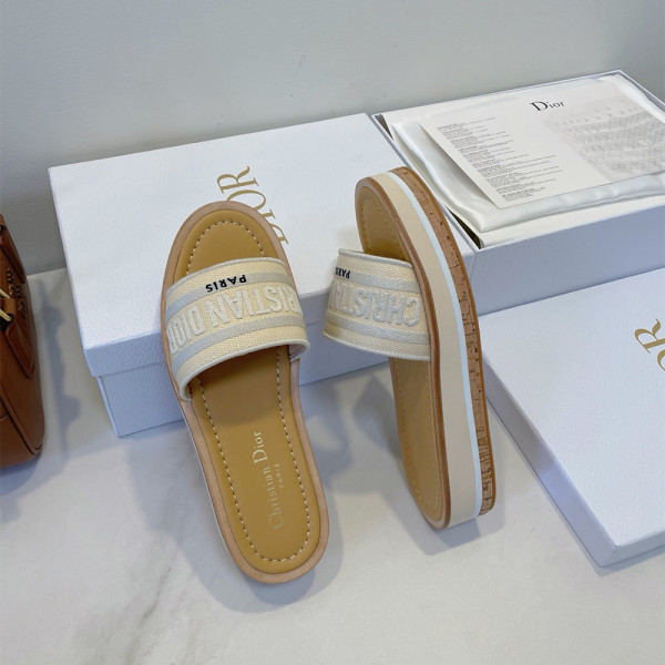 Christian Dior, Dway Platform, Women's Slipper, Beige