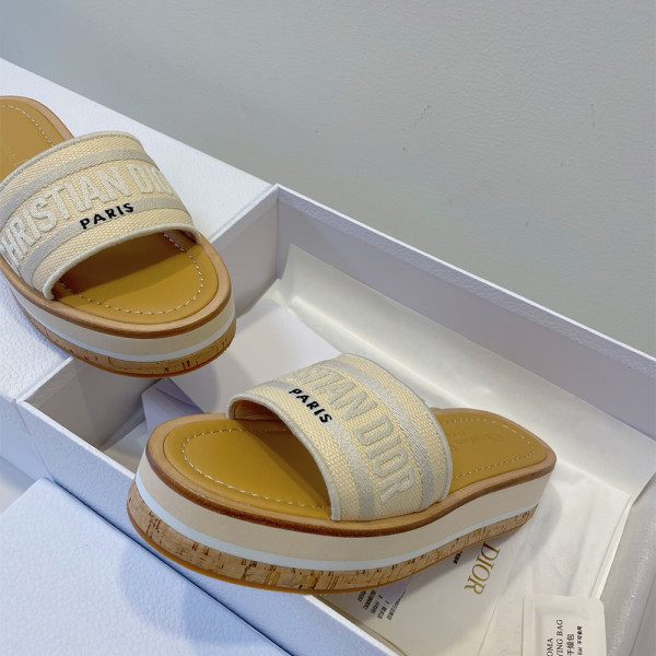 Christian Dior, Dway Platform, Women's Slipper, Beige