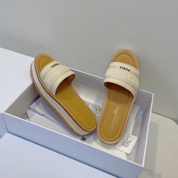 Christian Dior, Dway Platform, Women's Slipper, Beige