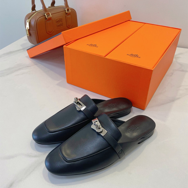 Hermes, Oz Mule, Women's Slipper, Black