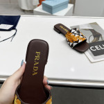 Prada, Embroidered Fabric Slides, Women's Slipper, Colorful