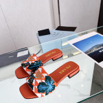 Prada, Embroidered Fabric Slides, Women's Slipper, Colorful