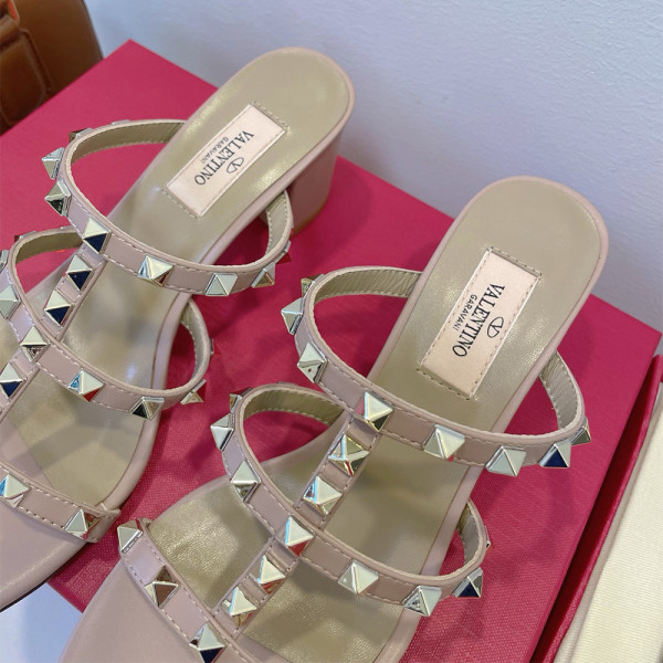 Valentino, Rockstud, Women's Slipper, Beige