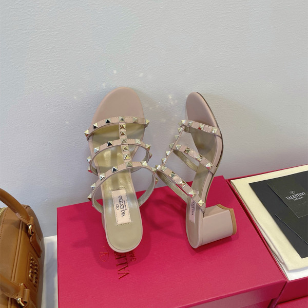 Valentino, Rockstud, Women's Slipper, Beige