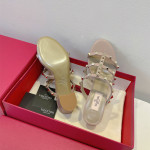 Valentino, Rockstud, Women's Slipper, Beige