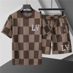 Louis Vuitton, Men's Short Set, Brown
