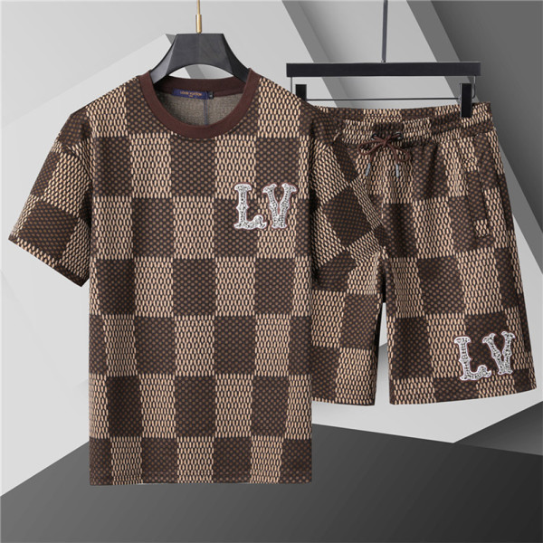 Louis Vuitton, Men's Short Set, Brown
