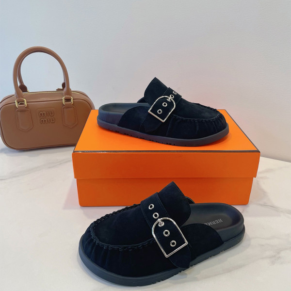 Hermes, Go Mule, Heren Slipper, Zwart