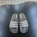 Burberry, Check Slides, Dames Slipper, Grijs