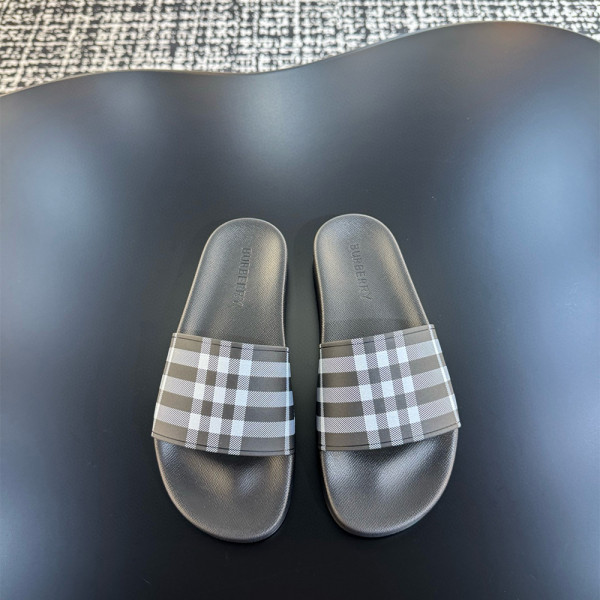 Burberry, Check Slides, Dames Slipper, Grijs