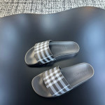 Burberry, Check Slides, Dames Slipper, Grijs