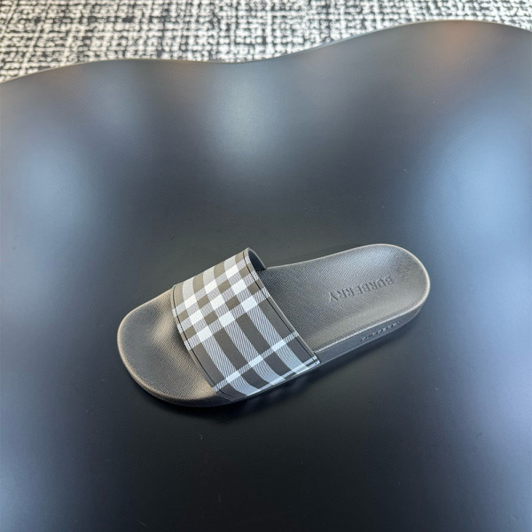 Burberry, Check Slides, Dames Slipper, Grijs