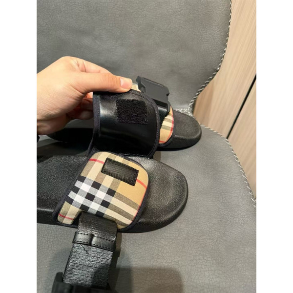 Burberry, Check Slides, Men's Slipper, Black