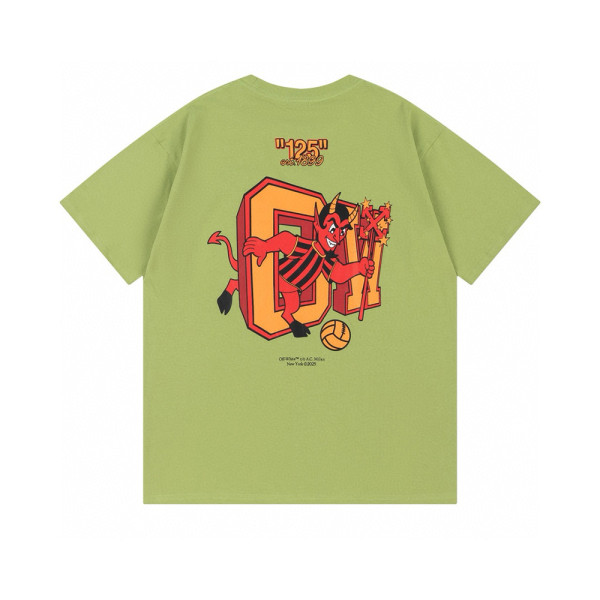 Off White, Men's T-Shirt, Green