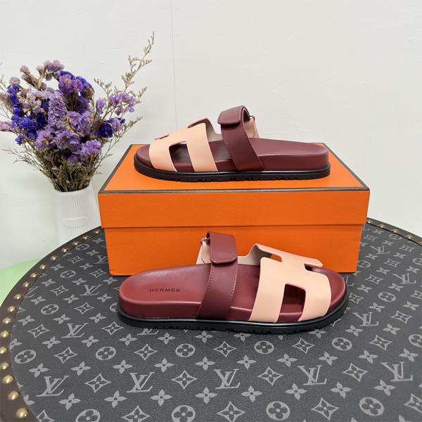 Hermes, Chypre, Women's Slipper, Burgundy