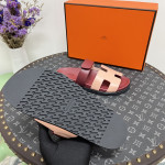 Hermes, Chypre, Men's Slipper, Burgundy