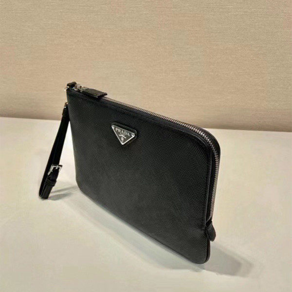 Prada, Clutch, Unisex Bag, Black