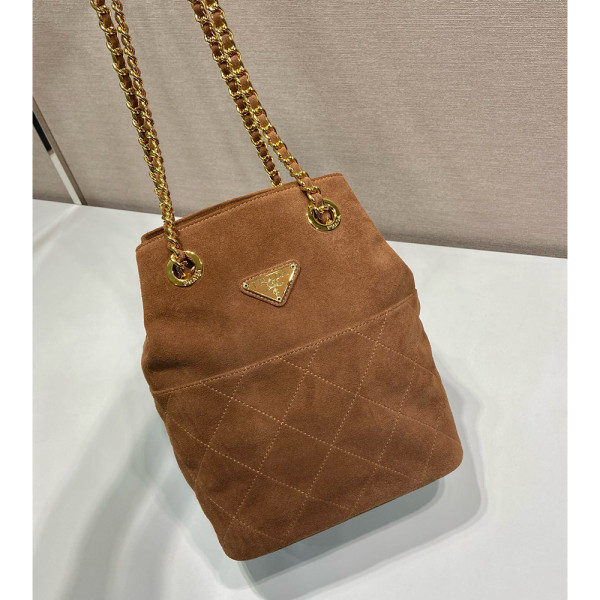 Prada, Tote, Women's Bag, Suede
