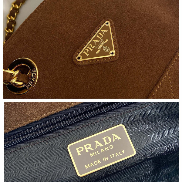 Prada, Tote, Women's Bag, Suede